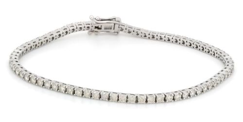 14K White Gold, 2.97ct TDW Diamond, Tennis Bracelet