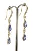 14K Yellow Gold Ceylon Sapphire and Diamond Sheppard Hook Earrings - 2