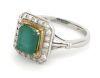 14K White and Yellow Gold, Colombian Emerald and Diamond, Antique Style Ring - 2