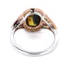 14K White/Rose Gold, Green Sapphire and Diamond, Art Deco Ring - 3