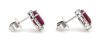 14K White Gold, Ruby and Diamond, Halo Stud Earrings - 2