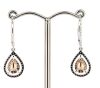 14K White & Rose Gold, Pink Diamond, Halo Drop Earrings - 3