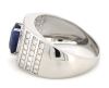 14K Yellow Gold, Blue Sapphire and Diamond Gents Ring - 2