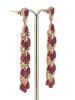 14K Rose Gold, Ruby and Diamond, Chandelier Style Earrings - 2