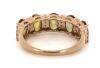 14K Yellow Gold, Orange Sapphire and Diamond, Eternity Ring - 3