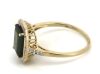 14K Yellow Gold Green Sapphire and Diamond Halo Ring - 2