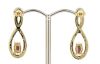 14K Yellow Gold, Ruby and Diamond, Infinity Style Drop Earrings - 3