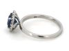 14K White Gold Blue Diamond Halo Ring - 2