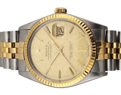 Rolex 16013 Datejust Two Tone Linen Dial 36mm 1986 9.1M Serial