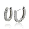 18K White Gold, Diamond clip back pierced earrings - 2