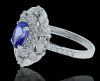 18K White gold, Tanzanite and Diamond Halo Ring - 2