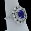 18K White gold, Tanzanite and Diamond Halo Ring - 4