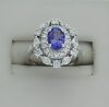 18K White gold, Tanzanite and Diamond Halo Ring - 5