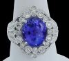 18K White Gold Tanzanite and Diamond Dress Ring - 2