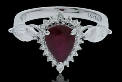 18K White Gold Ruby and Diamond Dress Ring