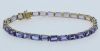 9K Yellow Gold and Tanzanite flexible link bracelet - 2