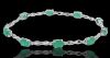 9K White Gold and Emeralds flexible link bracelet - 2