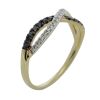 9K Yellow Gold Black and White Diamond Dress ring - 5