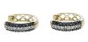 9K Yellow Gold Black and White Diamond clip back earrings - 3