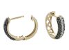 9K Yellow Gold Black and White Diamond clip back earrings - 4