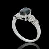 18K White Gold Blue Sapphire and Diamond Dress Ring - 2