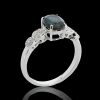 18K White Gold Blue Sapphire and Diamond Dress Ring - 3