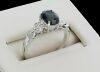 18K White Gold Blue Sapphire and Diamond Dress Ring - 4