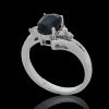 18K White Gold Oval Blue Sapphire and Diamond Dress ring - 4