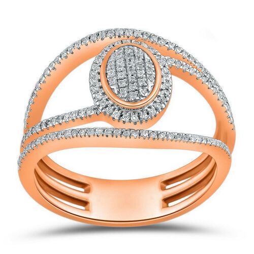 9K Rose Gold Diamond Dress Ring