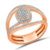 9K Rose Gold Diamond Dress Ring - 2