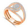 9K Rose Gold Diamond Dress Ring - 3