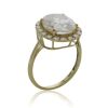 9K Yellow Gold Moissanite Halo Dress Ring - 3