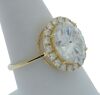 9K Yellow Gold Moissanite Halo Dress Ring - 4