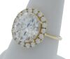 9K Yellow Gold Moissanite Halo Dress Ring - 6