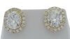 9K Yellow Gold Moissanite Halo stud earring - 2