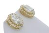 9K Yellow Gold Moissanite Halo stud earring - 3