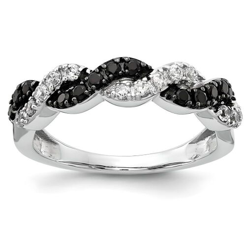 9K White Gold Black and Brown Diamond Dress ring