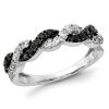 9K White Gold Black and Brown Diamond Dress ring - 2