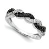 9K White Gold Black and Brown Diamond Dress ring - 3