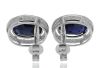 9K White Gold Sapphires and Diamond Earrings - 2