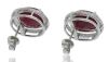 9K White Gold Rubies and Diamond Halo Earrings - 3