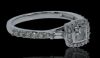 18K White Gold Princess cut Diamond Halo Engagement ring - 3