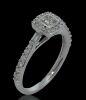 18K White Gold Princess cut Diamond Halo Engagement ring - 4