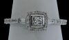 18K White Gold Princess cut Diamond Halo Engagement ring - 5