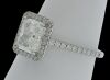 18K White Gold GIA Radiant cut Diamond Halo Engagement ring - 5