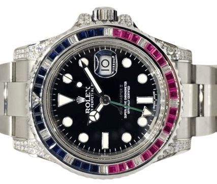 Rolex GMT Master II 116710LN Aftermarket Diamonds