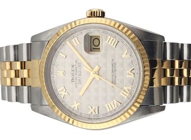 Rolex 16233 Datejust Two Tone Pyramid Dial 36mm 1998 U Serial