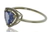 9K Yellow Gold Trilliant cut Tanzanite and Diamond Halo Dress Ring - 2