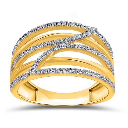 9K Yellow Gold Diamond Dress Ring