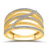 9K Yellow Gold Diamond Dress Ring